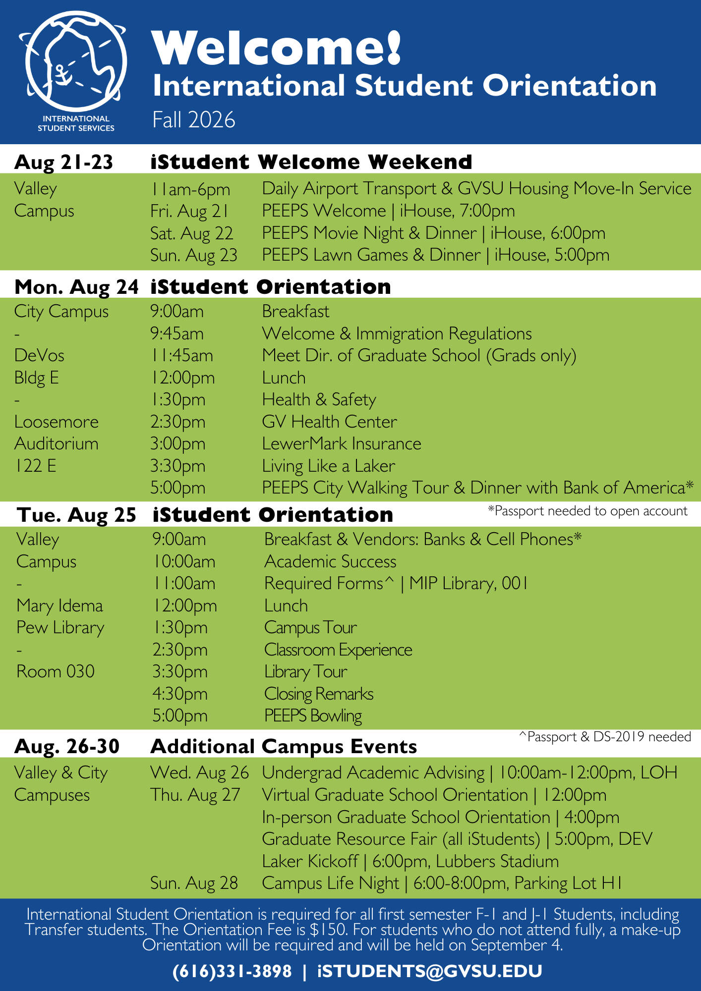 F26 Orientation Schedule